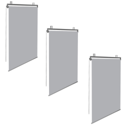 14744 - Set van 3 lichtgrijze rolgordijnen voor pergola Lot de 3 stores enrouleurs L.125 x H. 225 CM pour pergola gris clair