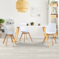 Table à manger scandinave SARA 6 personnes blanche 120 cm