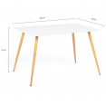 Table à manger scandinave SARA 6 personnes blanche 120 cm