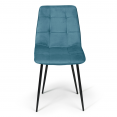 Lot de 6 chaises MILA en velours mix color pastel bleu x2, gris foncé x2, gris clair, rose