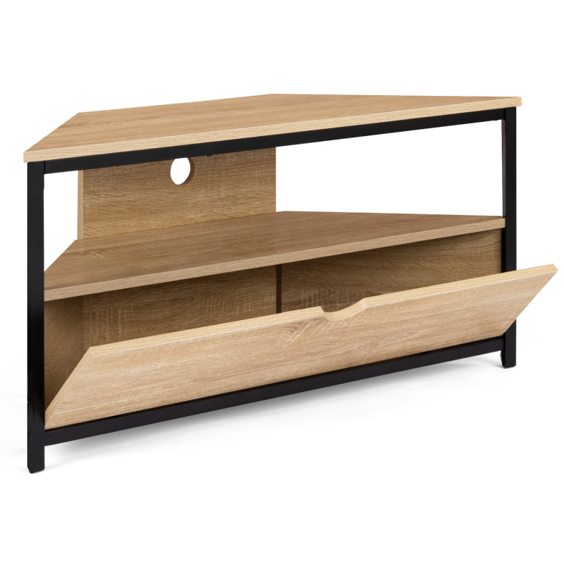 Meuble TV D'Angle Detroit 100cm - Design Industriel Avec Placard | Gain De Place