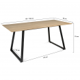 Table à manger HAVANA extensible 6-8 personnes design industriel 150/180 cm