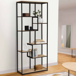 15490 - Libreria di design industriale 161 cm 6 livelli asimmetrici Etagère bibliothèque 6 niveaux asymétrique DETROIT design industriel 161cm