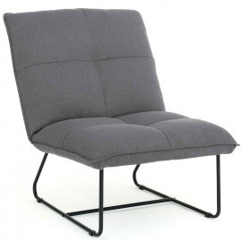 Fauteuil KATE pieds métal dossier modulable 5 positions en tissu gris anthracite