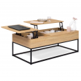 Table basse double plateau relevable DETROIT design industriel