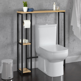 Meuble dessus WC avec étagères DETROIT design industriel