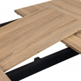 Table scandinave extensible INGA 120-160 cm plateau bois pieds noirs