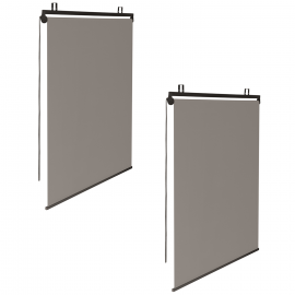 Lot de 2 stores enrouleurs L.124 x H. 225 CM pour pergola taupe