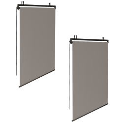 13166 - Lot de 2 stores enrouleurs taupe pour pergola Lot de 2 stores enrouleurs L.124 x H. 225 CM pour pergola taupe