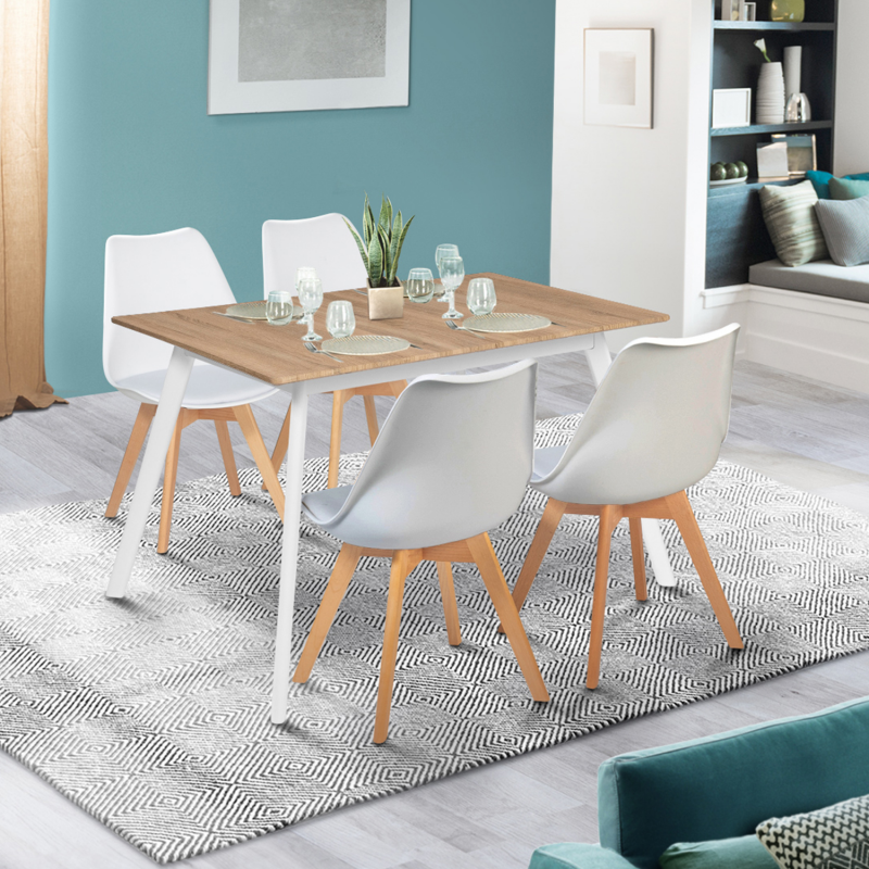 Table scandinave extensible bois 6 personnes pas cher