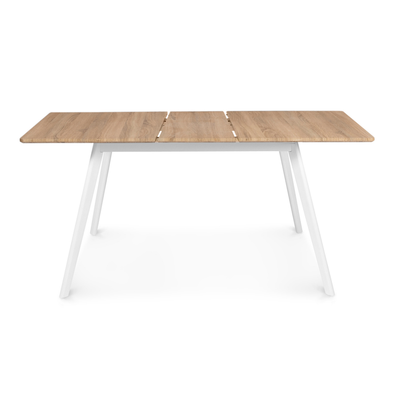 Ensemble table à manger extensible inga 160-200 cm et 6 chaises sara  blanches design scandinave - Conforama