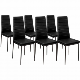 Lot de 6 chaises ROMANE noires pour salle à manger Lot de 6 chaises ROMANE noires pour salle à manger