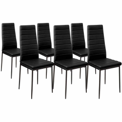 12681 - Set di 6 sedie nere Lot de 6 chaises ROMANE noires pour salle à manger