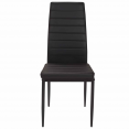 Lot de 6 chaises ROMANE noires pour salle à manger