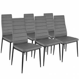 Lot de 6 chaises ROMANE grises pour salle à manger Lot de 6 chaises ROMANE grises pour salle à manger