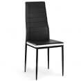 Lot de 6 chaises ROMANE noires bandeau blanc pour salle à manger