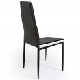 Lot de 6 chaises ROMANE noires bandeau blanc pour salle à manger