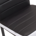 Lot de 6 chaises ROMANE noires bandeau blanc pour salle à manger