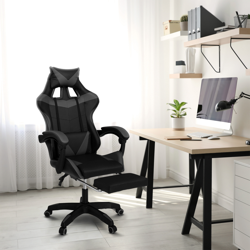 Gaming chair chaise de bureau, repose-pieds, hauteur réglable