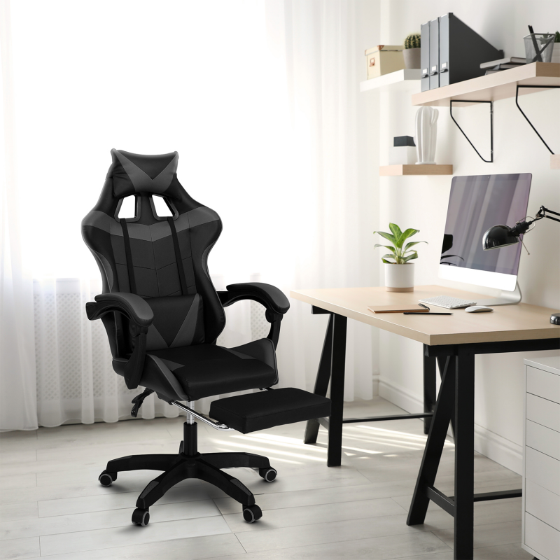 Chaise de Gaming Ergonomique avec Dossier Inclinable & Appuis-Bras  Ajustables - Fauteuil Gamer 