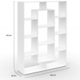 Etagère bibliothèque COLETTE avec 11 compartiments blanc H.143 cm