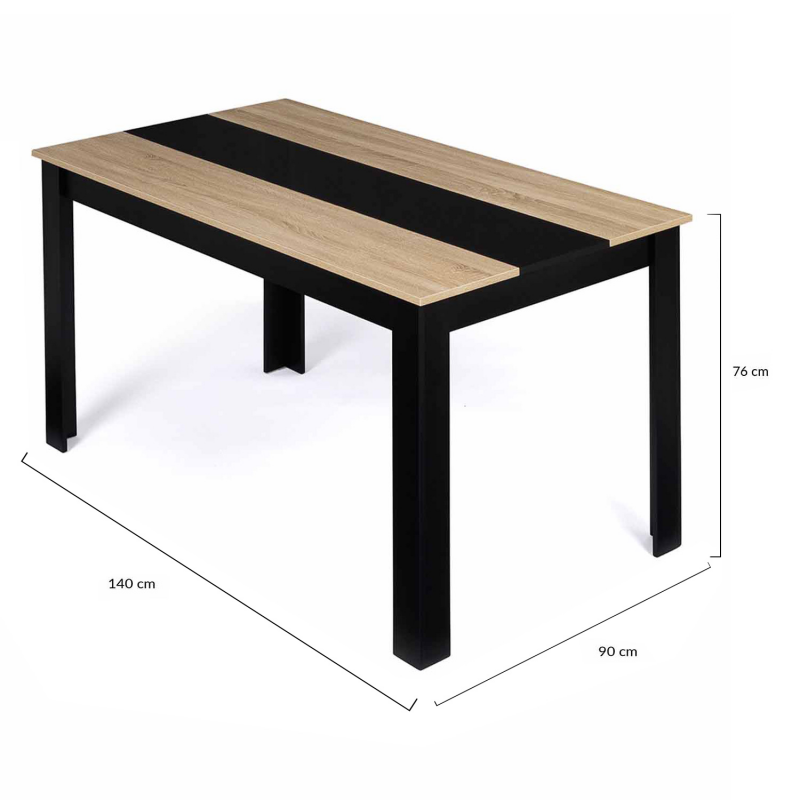 Table à Manger Rectangle Georgia 6 Personnes Imitation Hêtre Et Noire Table à Manger Rectangle Georgia 6 Personnes Imitation Hêtre Et Noire