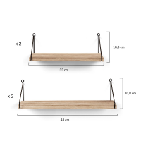 Étagère Murale Ronde Lily 4 Niveaux – Bois & Métal Noir Design Industriel 55 Cm