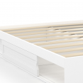 Cadre de lit SALEM avec rangements et sommier 140 x 190 cm blanc