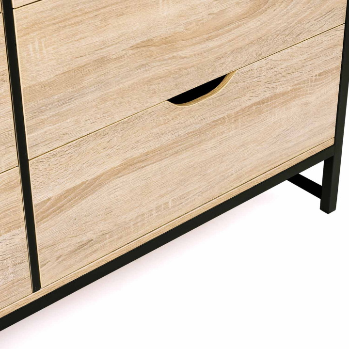 Commode 6 tiroirs DETROIT 115 cm design industriel Commode 6 tiroirs DETROIT 115 cm design industriel