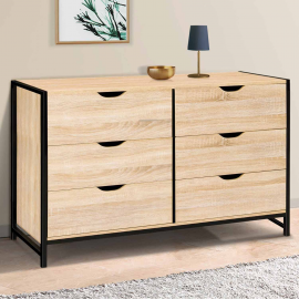Commode 6 tiroirs DETROIT XXL 140 cm design industriel Commode 6 tiroirs DETROIT XXL 140 cm design industriel