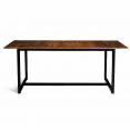 Table à manger extensible rectangle DAYTON 6-10 personnes design industriel 160-200 cm