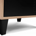 Table de chevet ESTER bois 1 porte métal noir design industriel