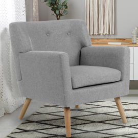 Fauteuil scandinave LIV en tissu gris chiné Fauteuil scandinave LIV en tissu gris chiné