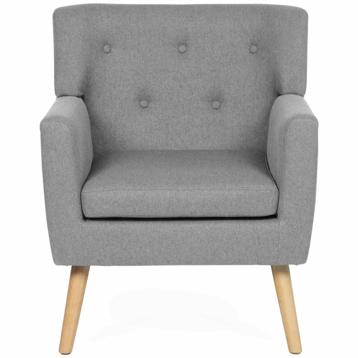 Fauteuil scandinave LIV en tissu gris chiné Fauteuil scandinave LIV en tissu gris chiné