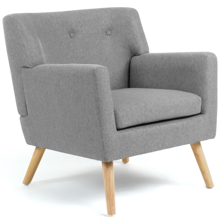 Fauteuil scandinave LIV en tissu gris chiné Fauteuil scandinave LIV en tissu gris chiné