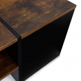 Table basse bar contemporaine IZIA avec coffre bois effet vieilli et noir