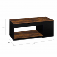 Table basse plateau relevable ELEA avec coffre bois effet vieilli et noir