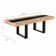 Table à manger extensible rectangle PHOENIX 6-10 personnes bois et noir bande centrale noire 160-200 cm