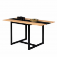 Table à manger extensible rectangle DOVER 6-8 personnes bande centrale noire design industriel 80-160 cm