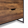Commode 6 tiroirs HAWKINS bois foncé design industriel