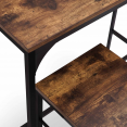Table haute de bar DAYTON 100 cm et 4 tabourets effet vieilli design industriel