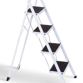 Escabeau marchepied pliable 4 marches antidérapantes avec garde corps | Leroy Merlin