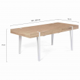 Table à manger extensible rectangle AUSTRIA 6-10 personnes bois pied épingle blanc 160-200 cm