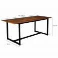 Table à manger extensible rectangle DAYTON 6-10 personnes design industriel 160-200 cm