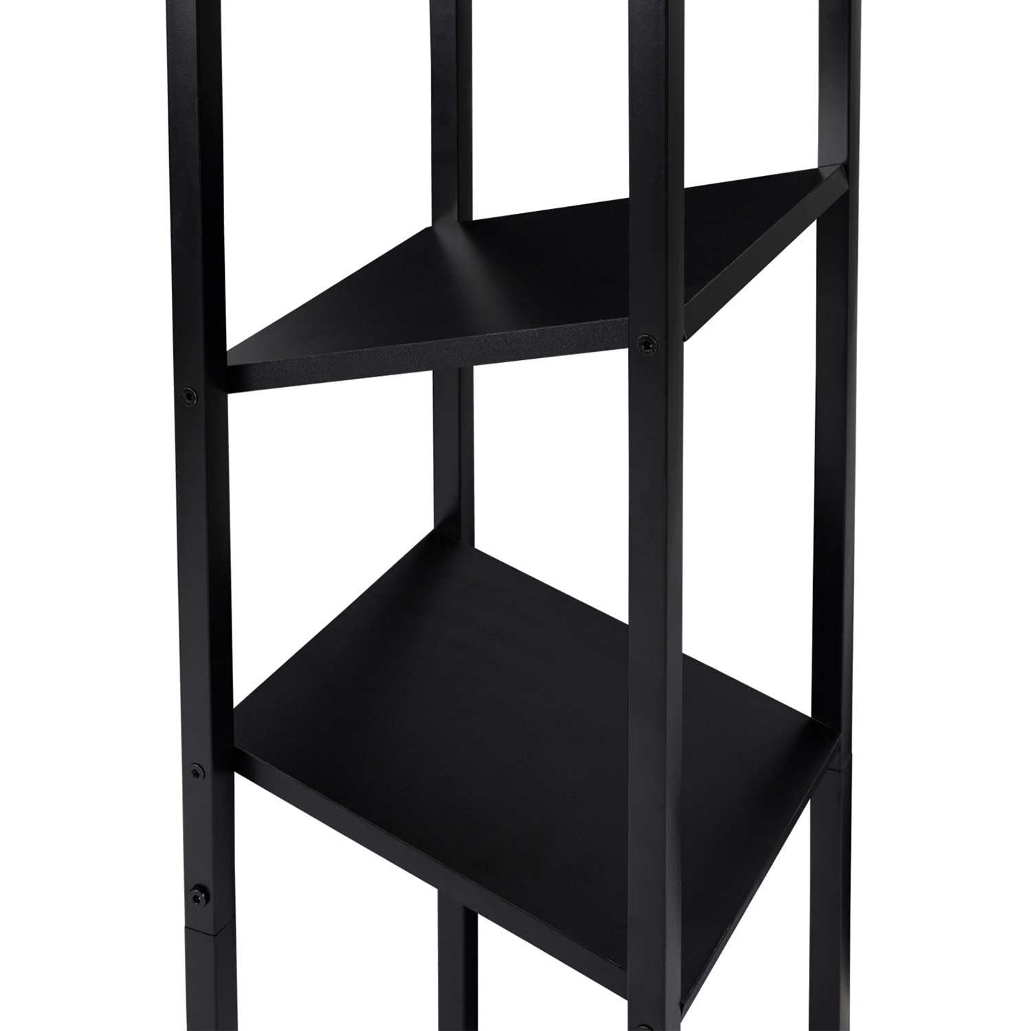 Range bûches vertical acier noir avec étagère H.112 CM pour cheminée