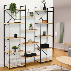 15559 - Libreria industriale in legno e metallo 170 cm Etagère XXL 14 niveaux DETROIT 170 cm