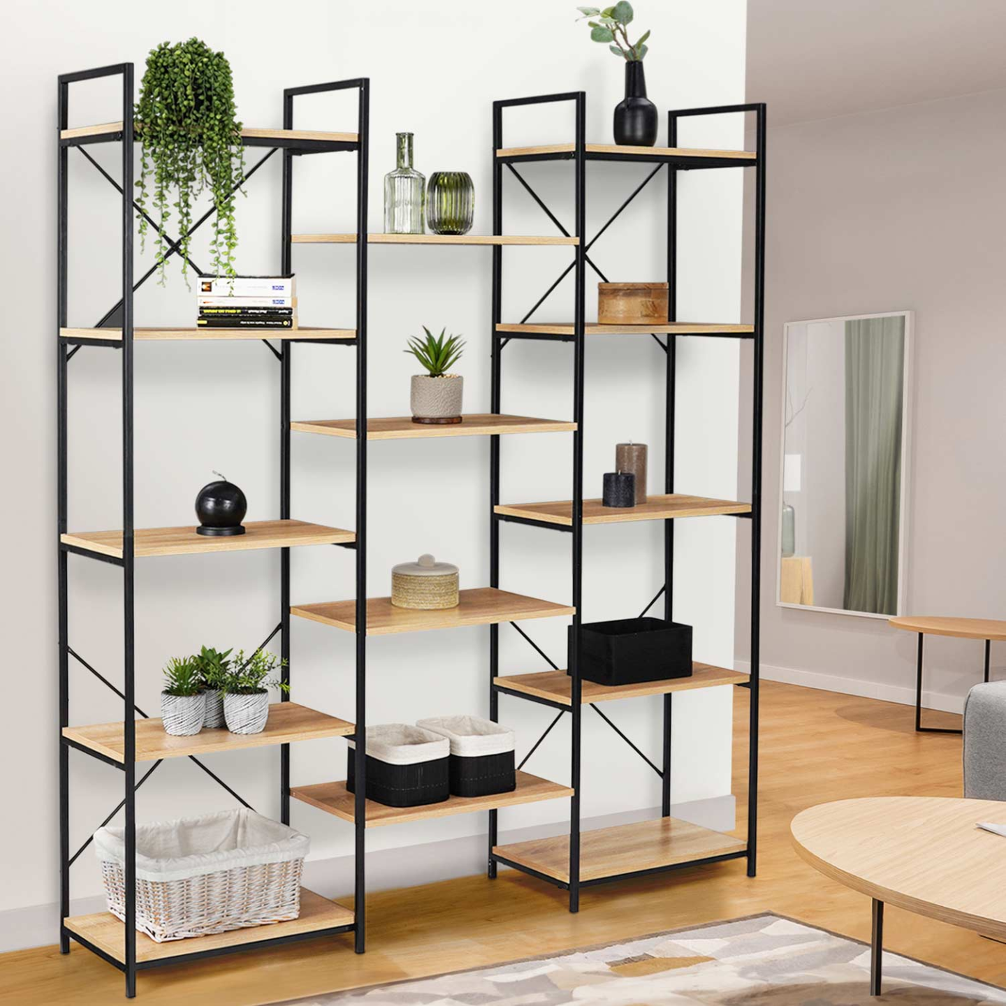 HOOBRO Regal, Bücherregal Mit 6 Ebenen, Schmales E Produktbild-Vorschau 4