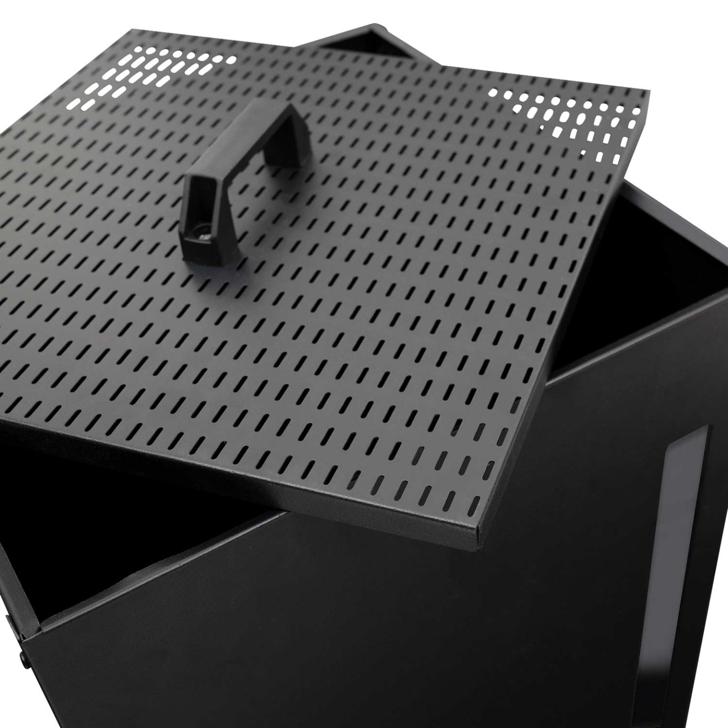 Réservoir à Granulés Noir 55 Kg - Dimensions 36x36x87 Cm - Marque IDMarket