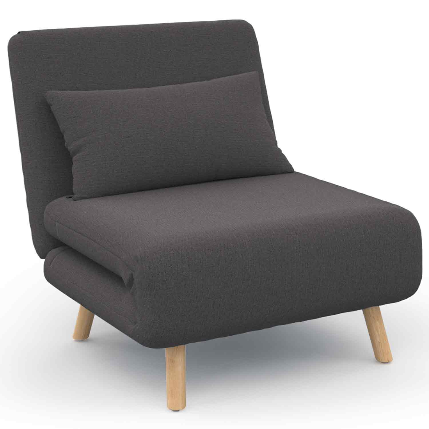 Fauteuil lit 1 place convertible gris anthracite - ROMEO | IdMarket France