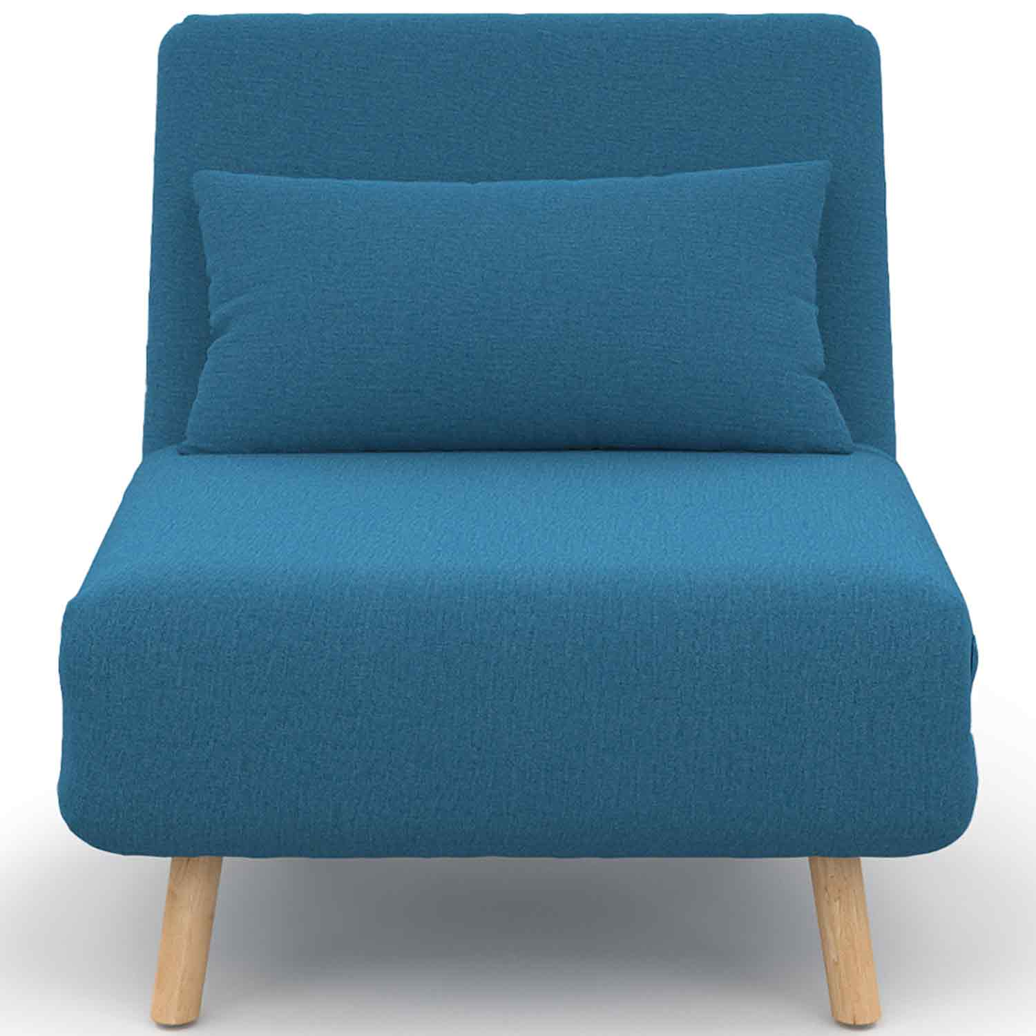 Fauteuil convertible en lit 1 place bleu canard - ROMEO | ID Market